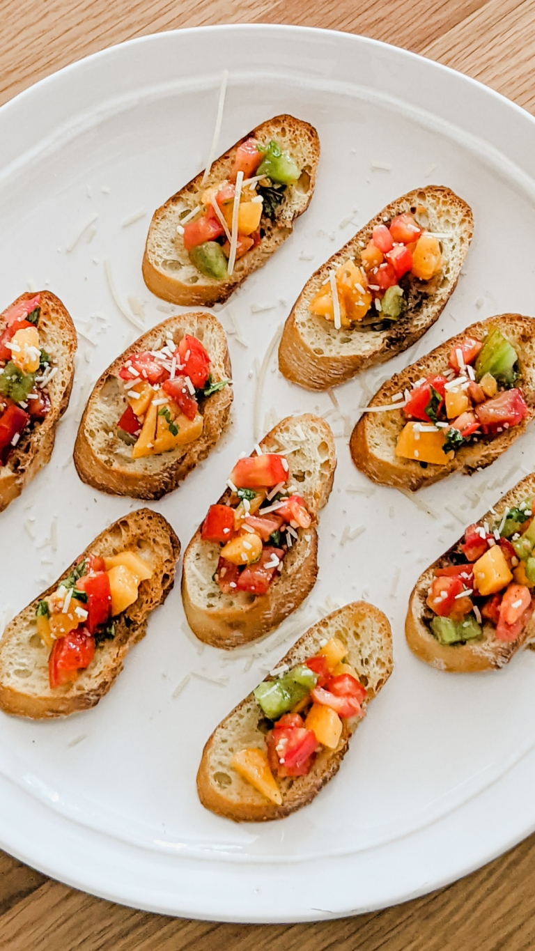 Best Tomato Peach Bruschetta Recipe